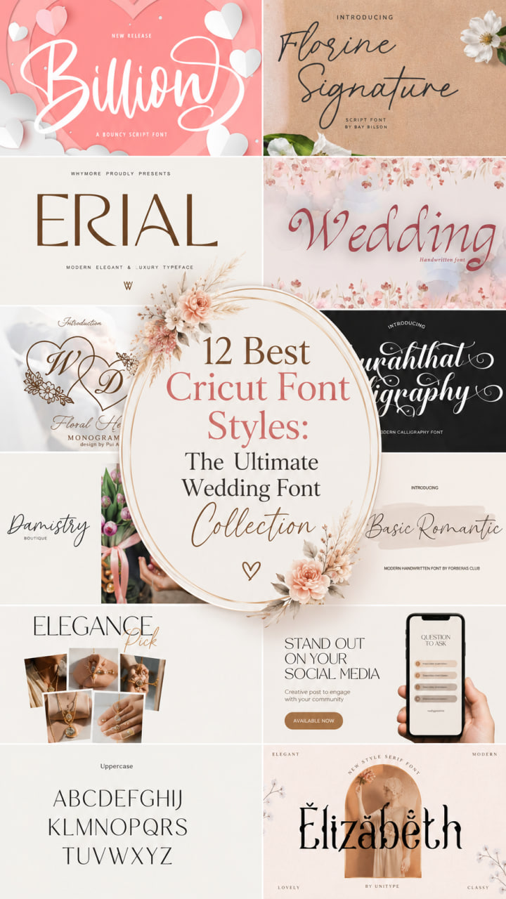 12 Best Cricut Font Styles: The Ultimate Wedding Font Collection