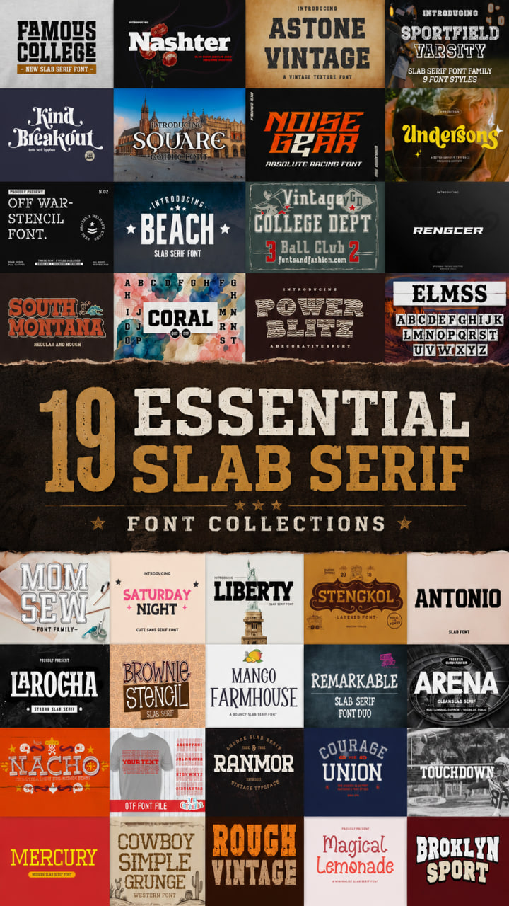 19 Essential Slab Serif Font Collections for Every Creative
