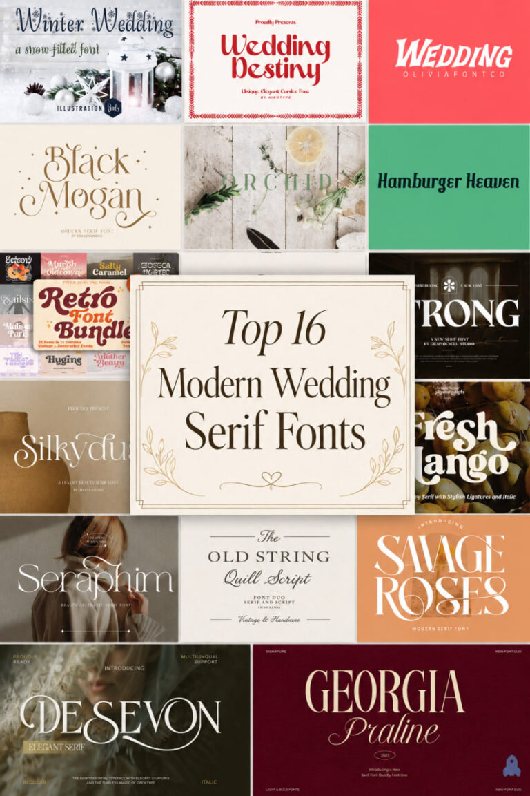 Top 16 Modern Wedding Serif Fonts for a Luxury Aesthetic