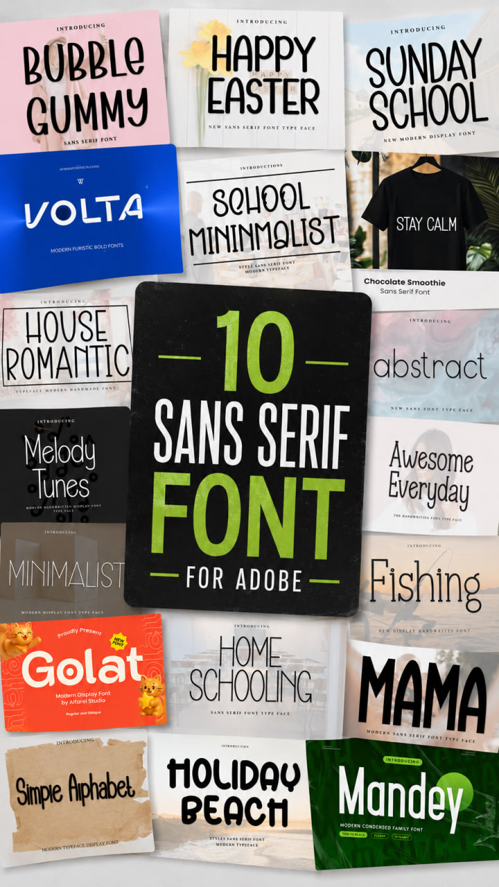 10 Creative Sans Serif Font Collections for Professional Adobe Layouts