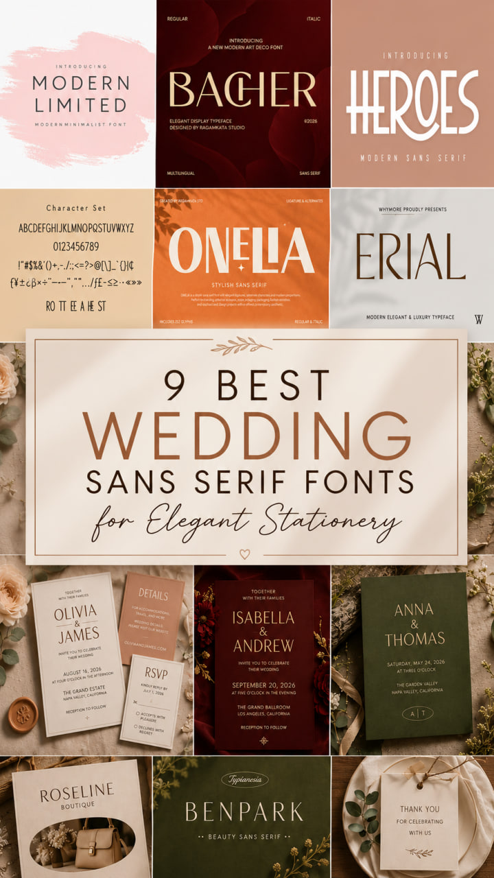 9 Beautiful Wedding Sans Serif Fonts for Elegant Stationery