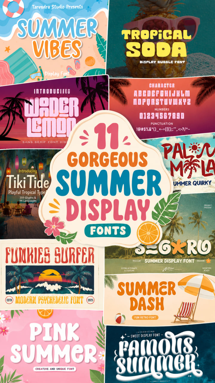 11 gorgeous Summer Display Fonts: Sunkissed Style