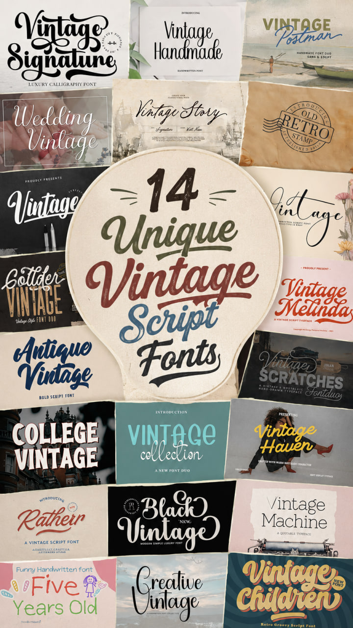 14 Unique Vintage Script Fonts to Elevate Your Typography Library