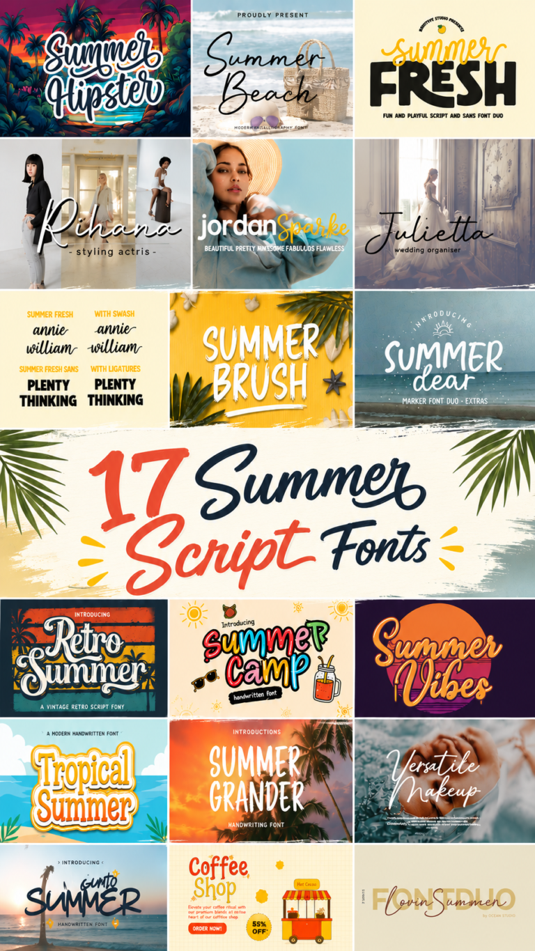17 Summer Script Fonts: Perfect Typography for Seasonal Designs