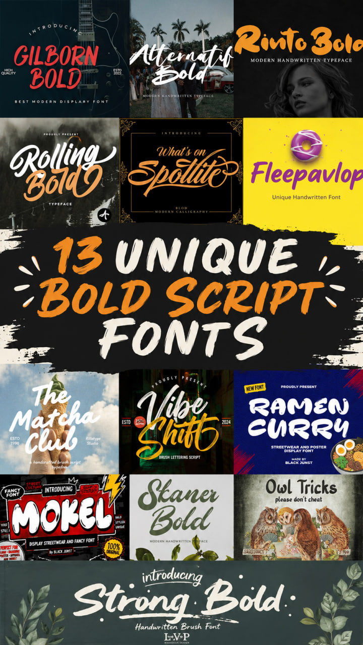 13 Unique Bold Script Font Options for Your Next Design